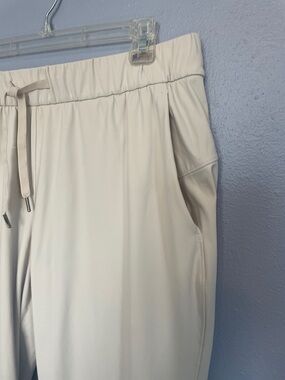 Cream Drawstring Waist Joggers XL